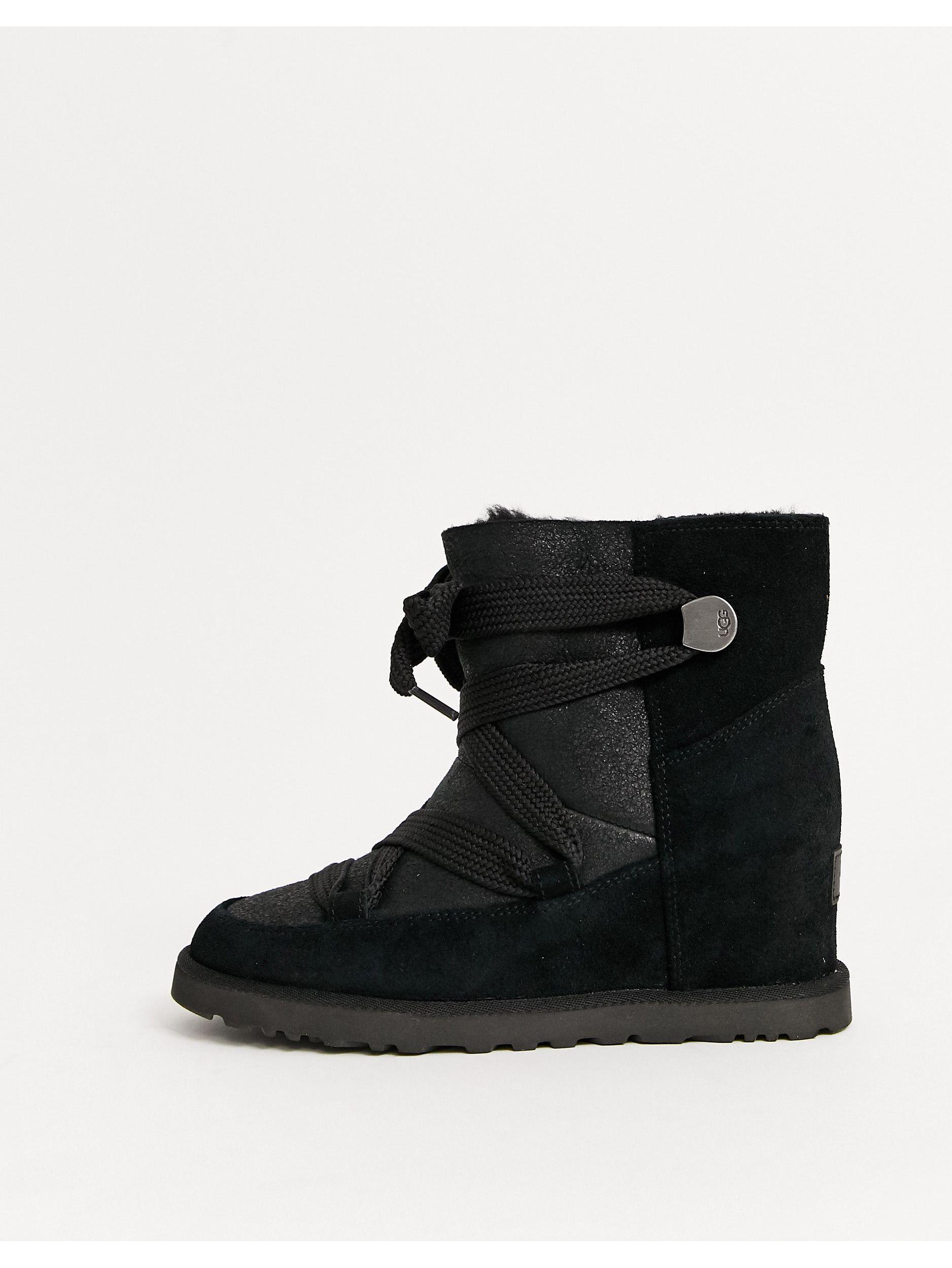 UGG Suede W Classic Femme Lace-up Black - Lyst