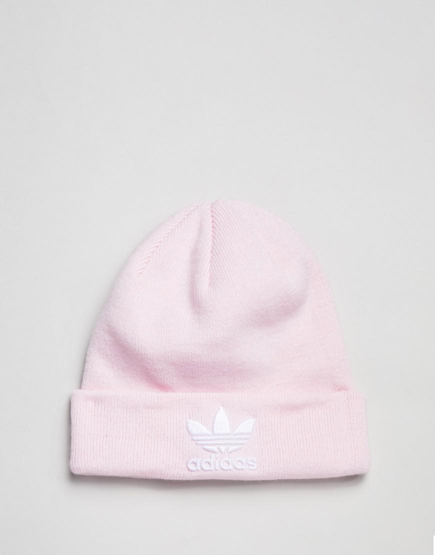 adidas trefoil beanie pink