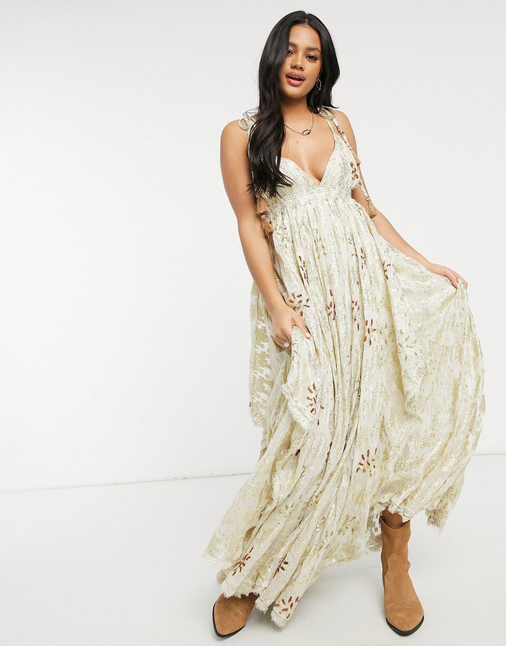 Free People Meredith Maxi Dress in Metallic | Lyst Canada