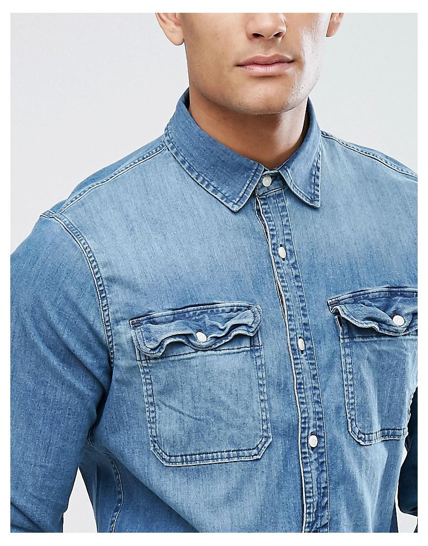 hollister denim shirt
