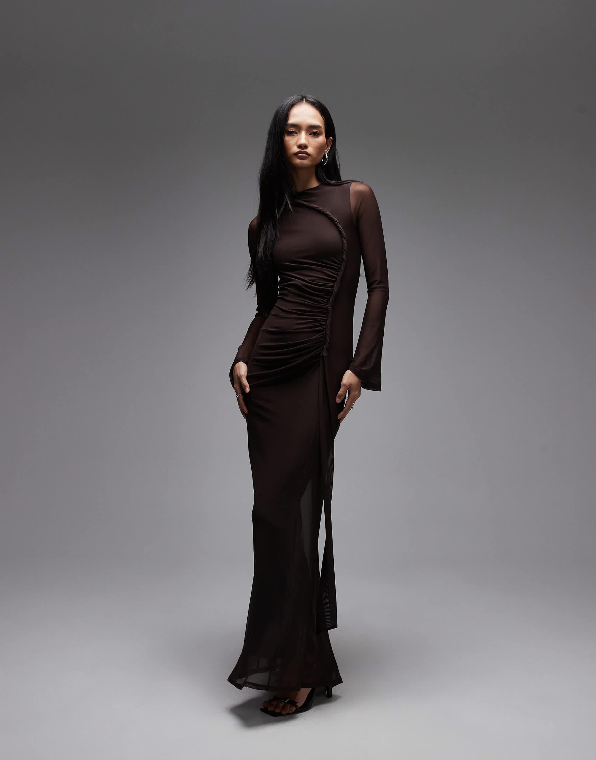 asos maxi dress formal Asos Design Square Neck Maxi Long Sleeve Asos Evening Long Dresses Long Sleeve Plain Maxi Dress