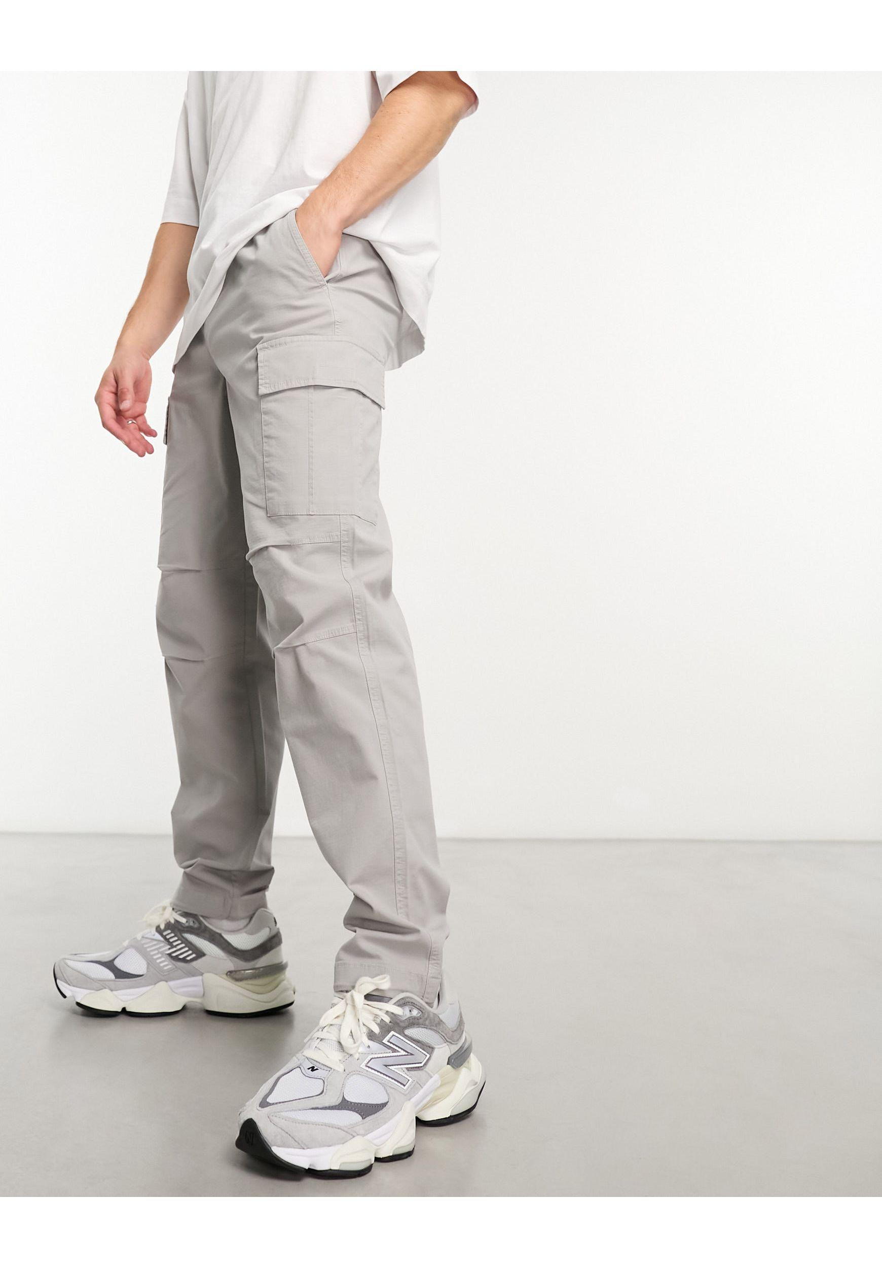 Bershka Ripstop Cargo Pants in White for Men | Lyst