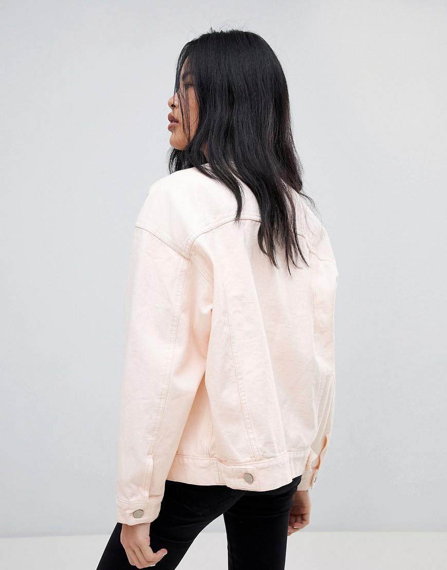 pink oversized denim jacket