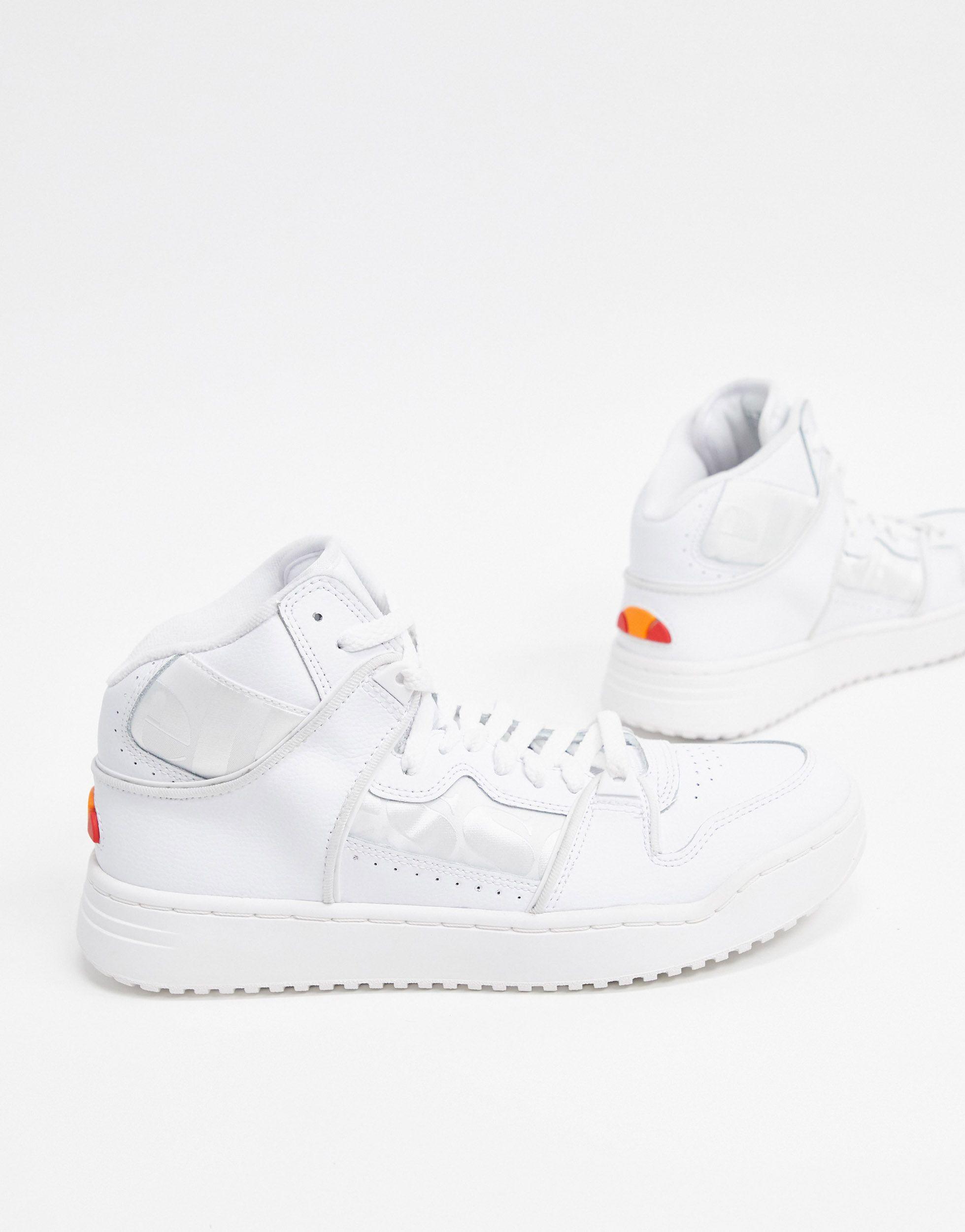 Ellesse High Top Leather Sneakers in White for Men | Lyst