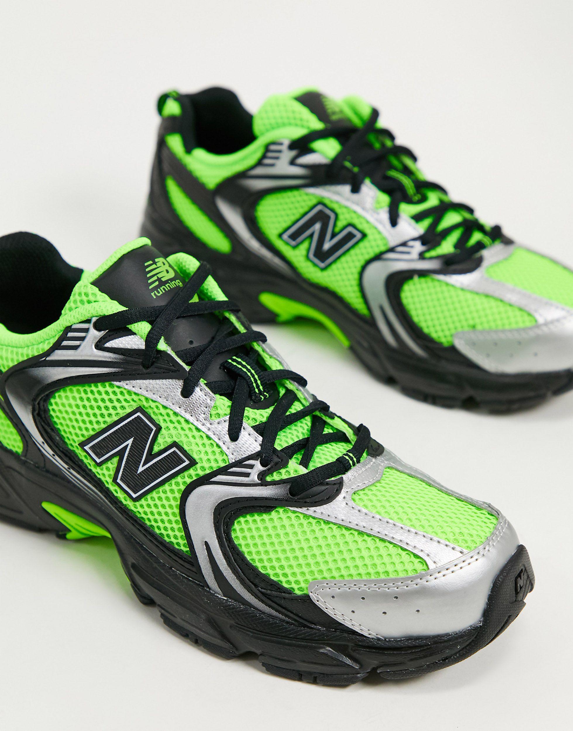 New Balance Leather 530 Green Trainers for Men - Lyst