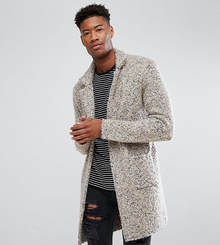 ASOS Tall Longline Heavyweight Knitted Duster Cardigan In Oatmeal