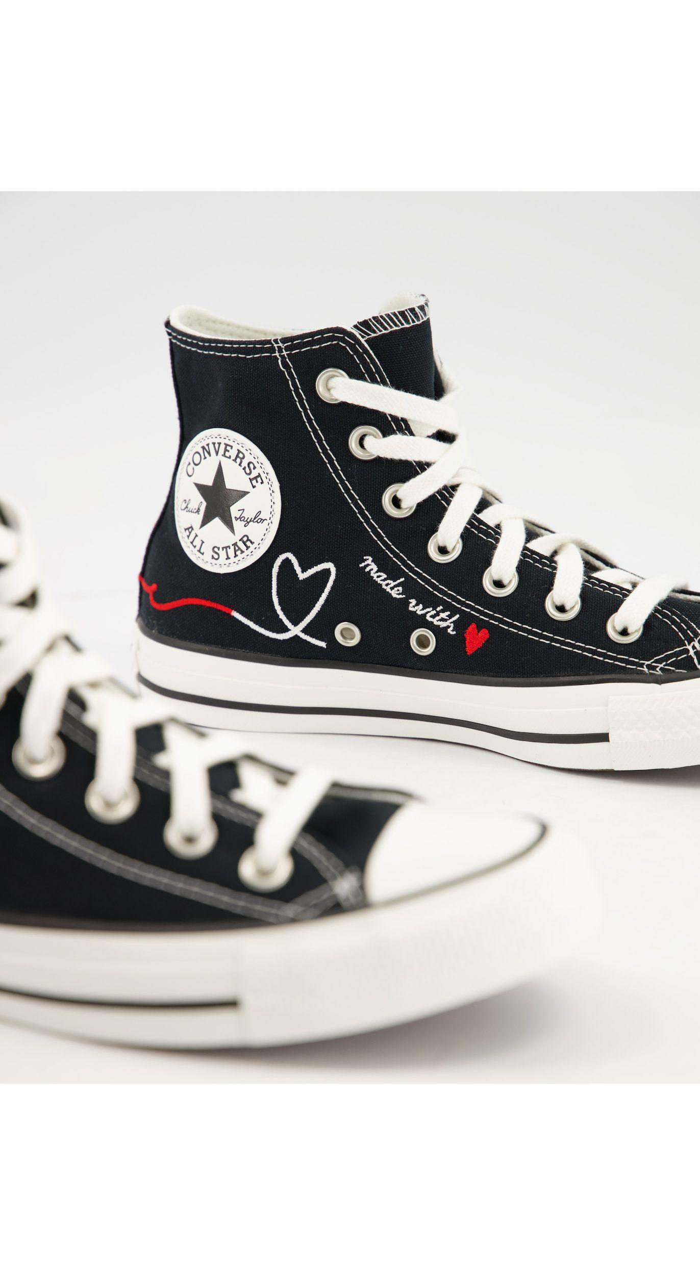 Chuck Taylor All Star Hi - Sneakers alte nere con stampa love di Converse  in Nero | Lyst