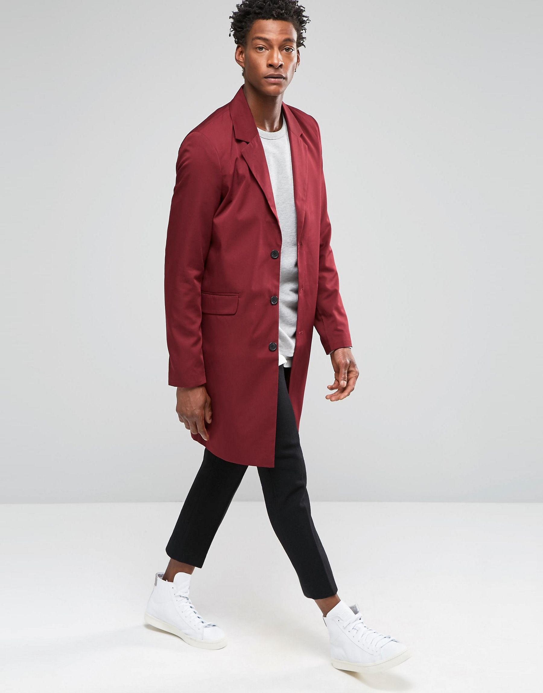 maroon duster coat