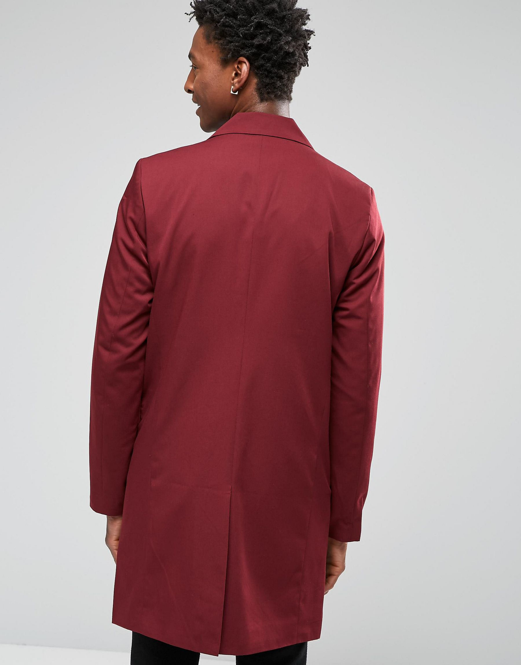 maroon duster coat