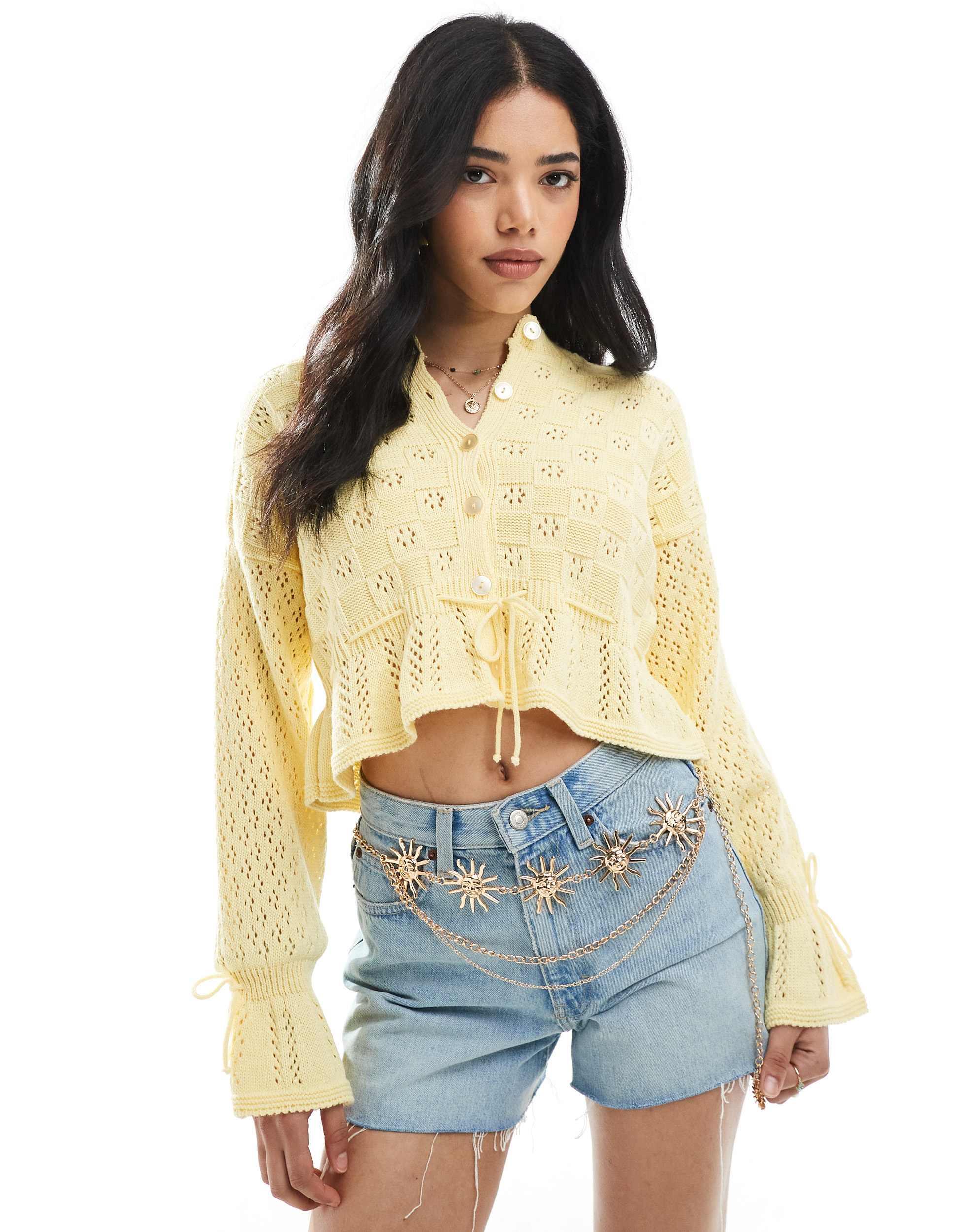 miss selfridge yellow top