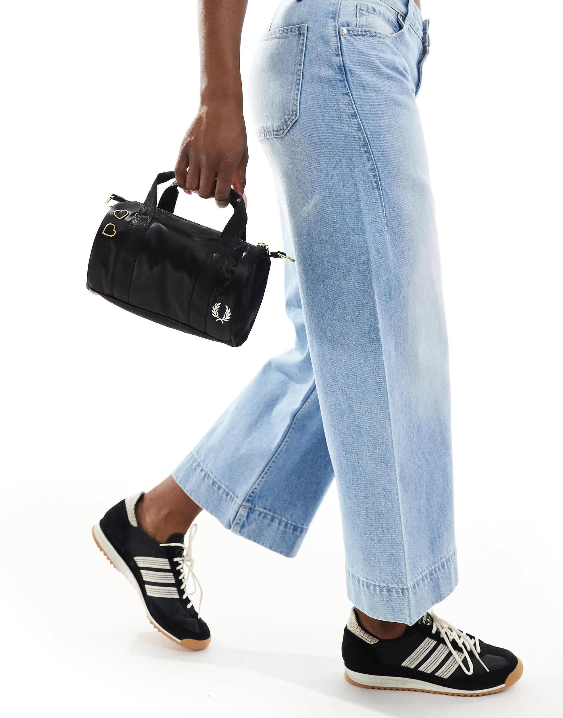 Fred Perry X Amy Winehouse Mini Satin Barrel Bag in Black | Lyst