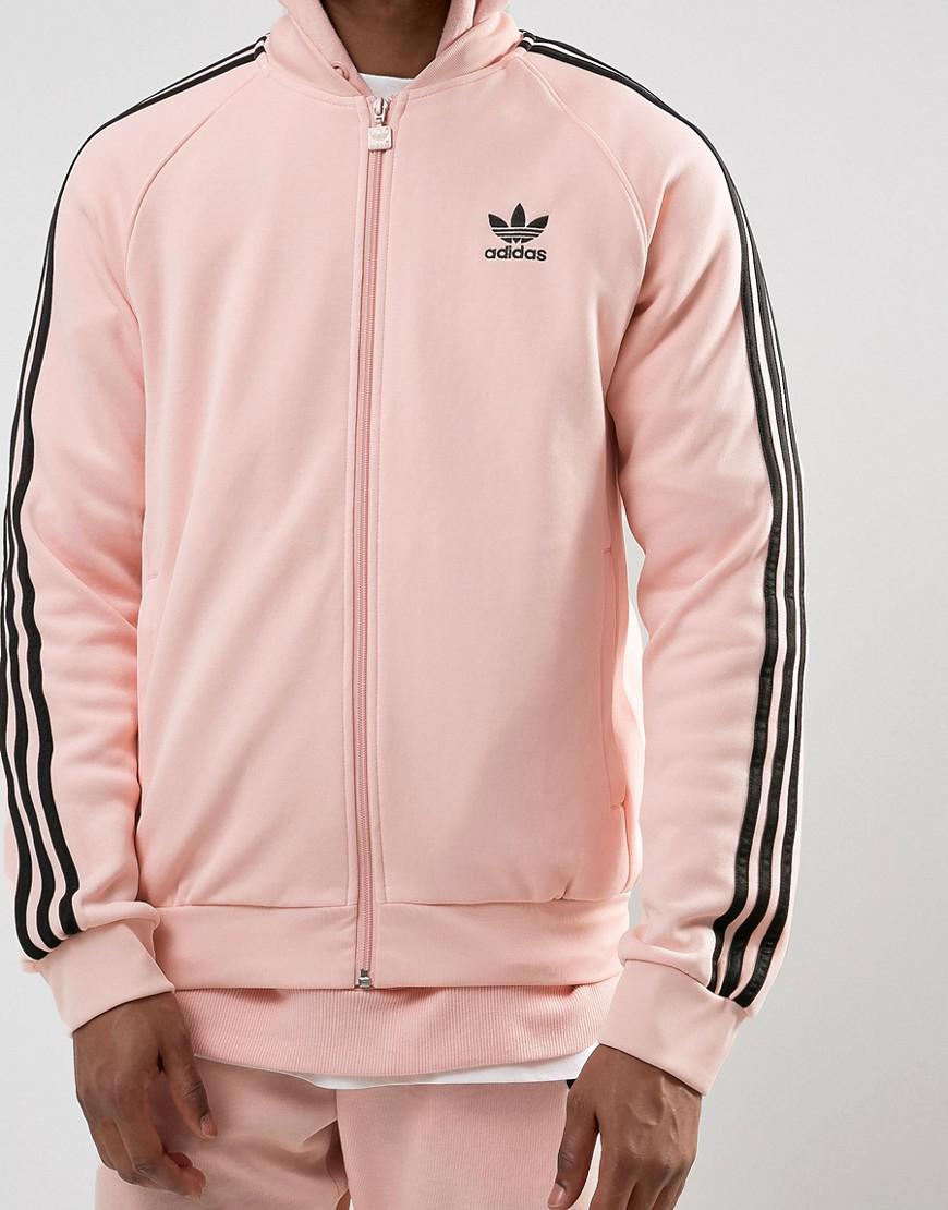adidas pink tracksuit mens
