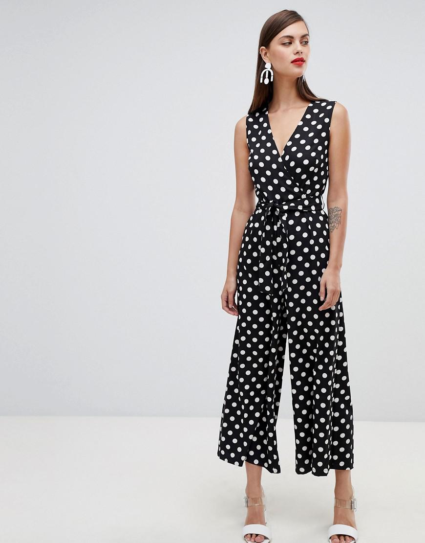 Unique21 Synthetic Polka Dot Wide Leg Jumpsuit In Black Lyst Unique21 Synthetic Polka Dot Wide Leg Jumpsuit In Black Lyst