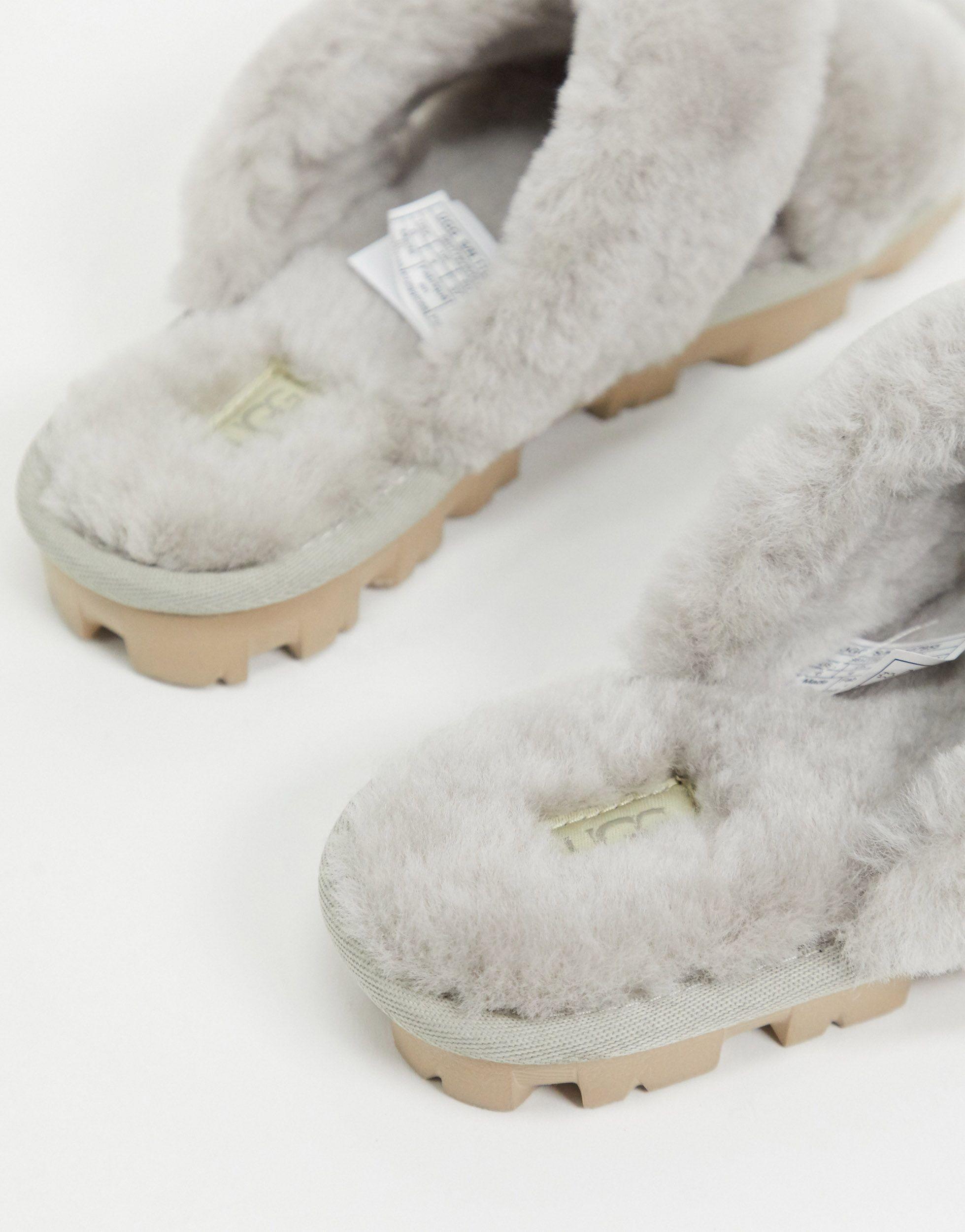 Shearling Ugg Fuzzette Slippers Goat Grey Womens Fuzzette Ugg