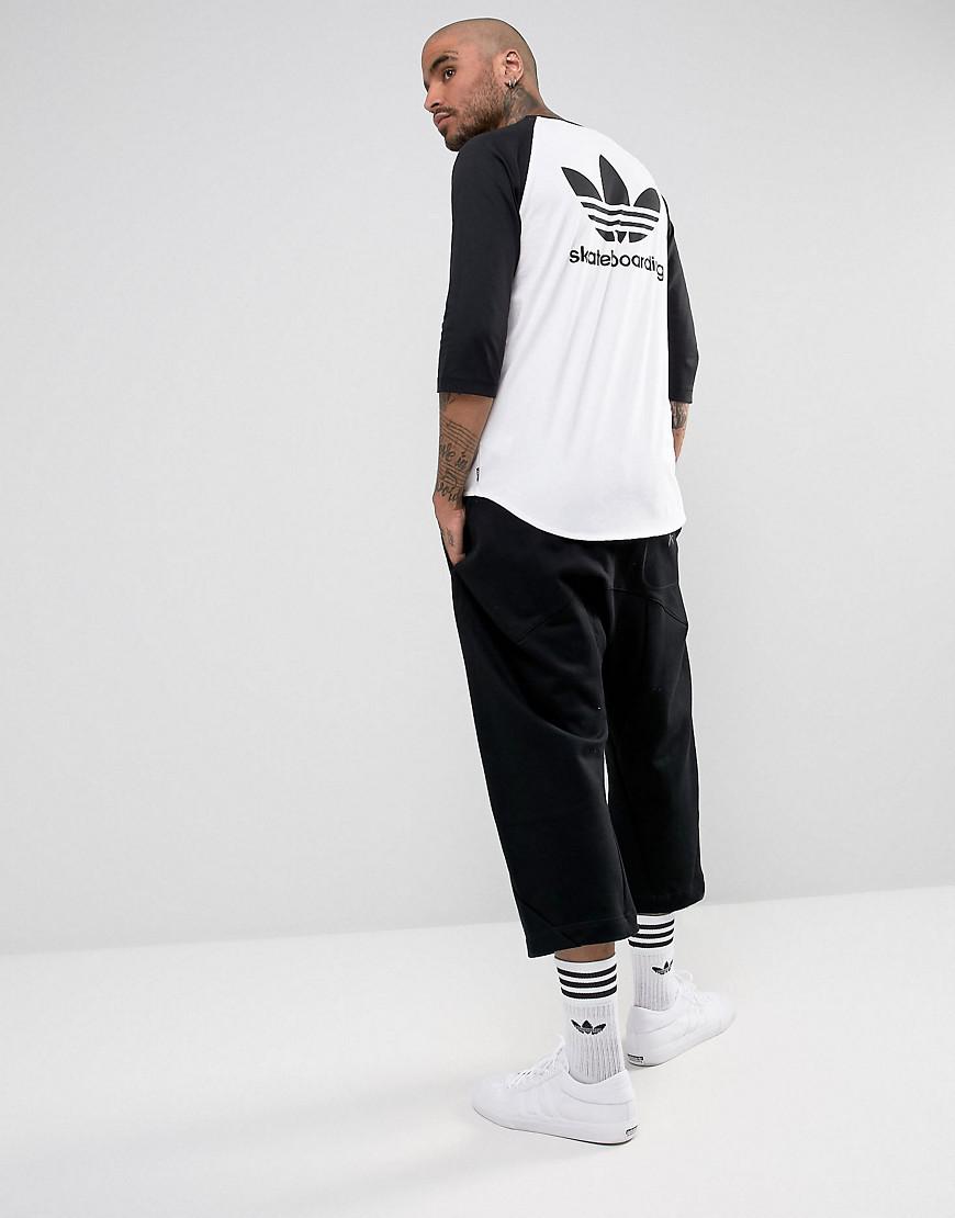 adidas Originals Cotton Adidas Skateboarding Raglan T-shirt In White Br4937  for Men | Lyst