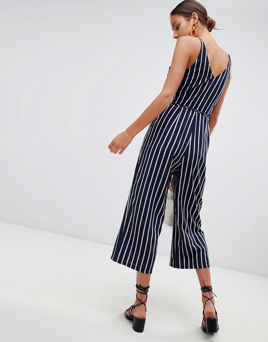 ax paris navy stripe jumpsuit