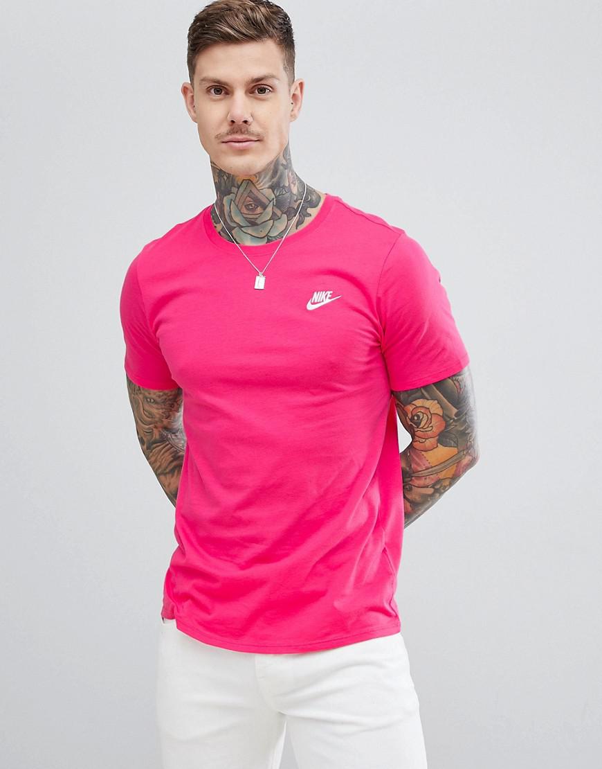 Nike Club Swoosh T-shirt in Pink for Men - Lyst