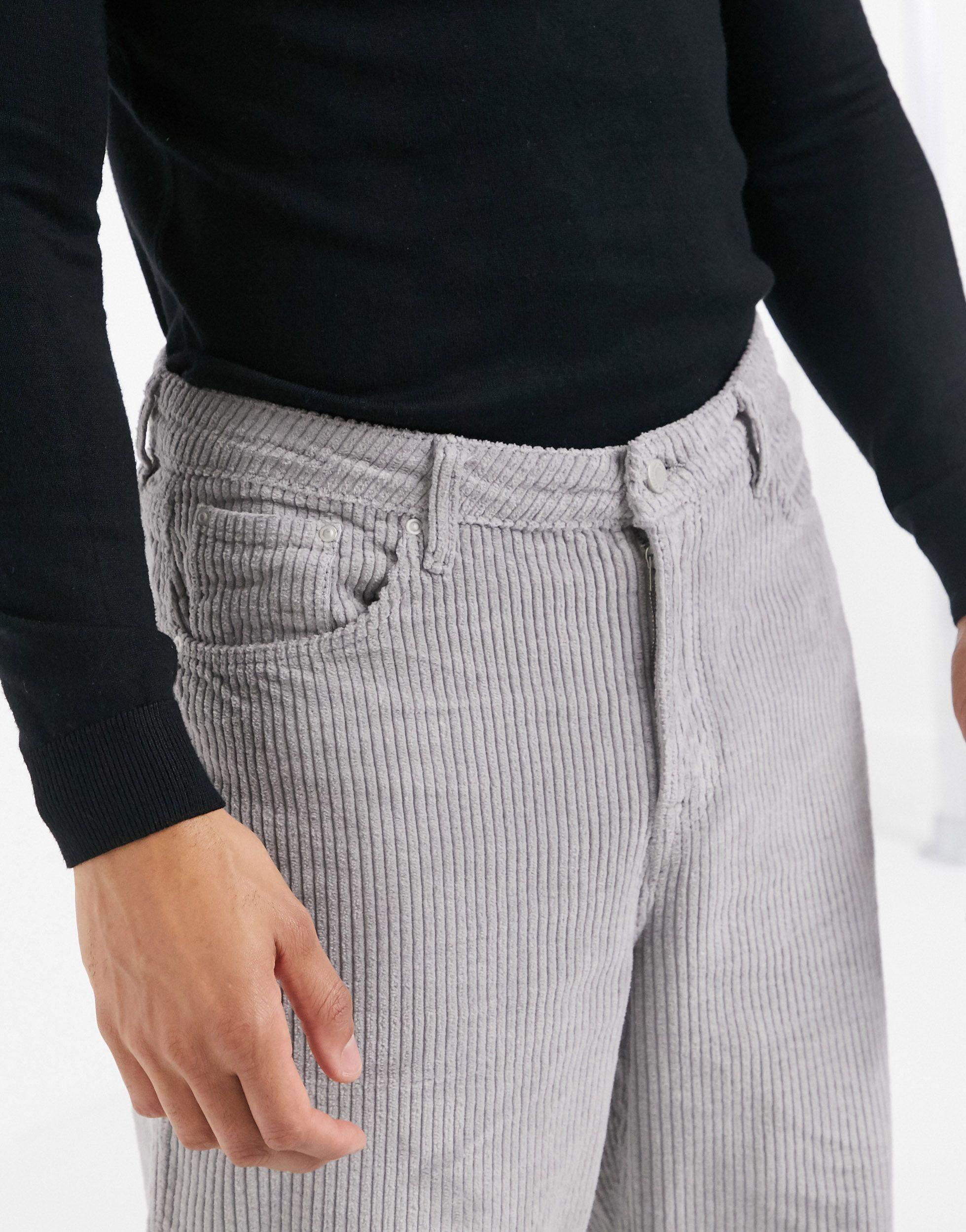 asos design baggy corduroy jeans in tan