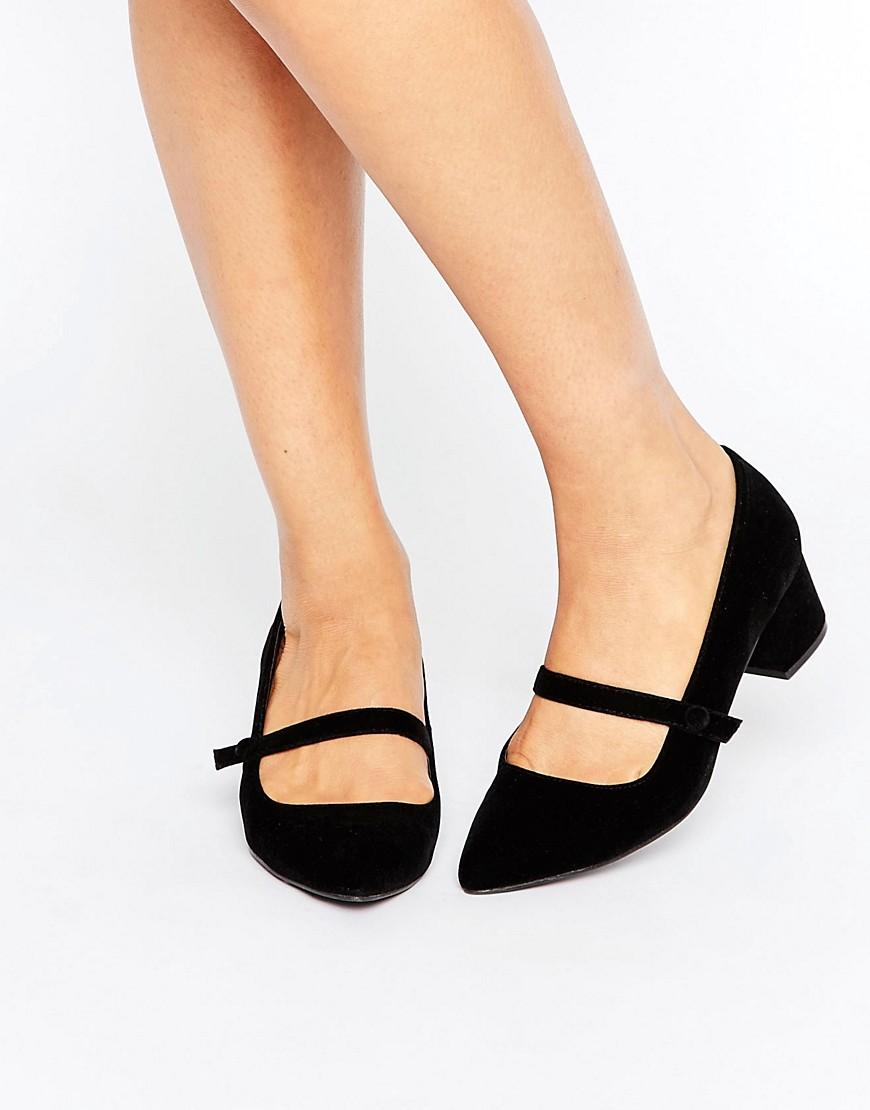black low heel mary jane shoes