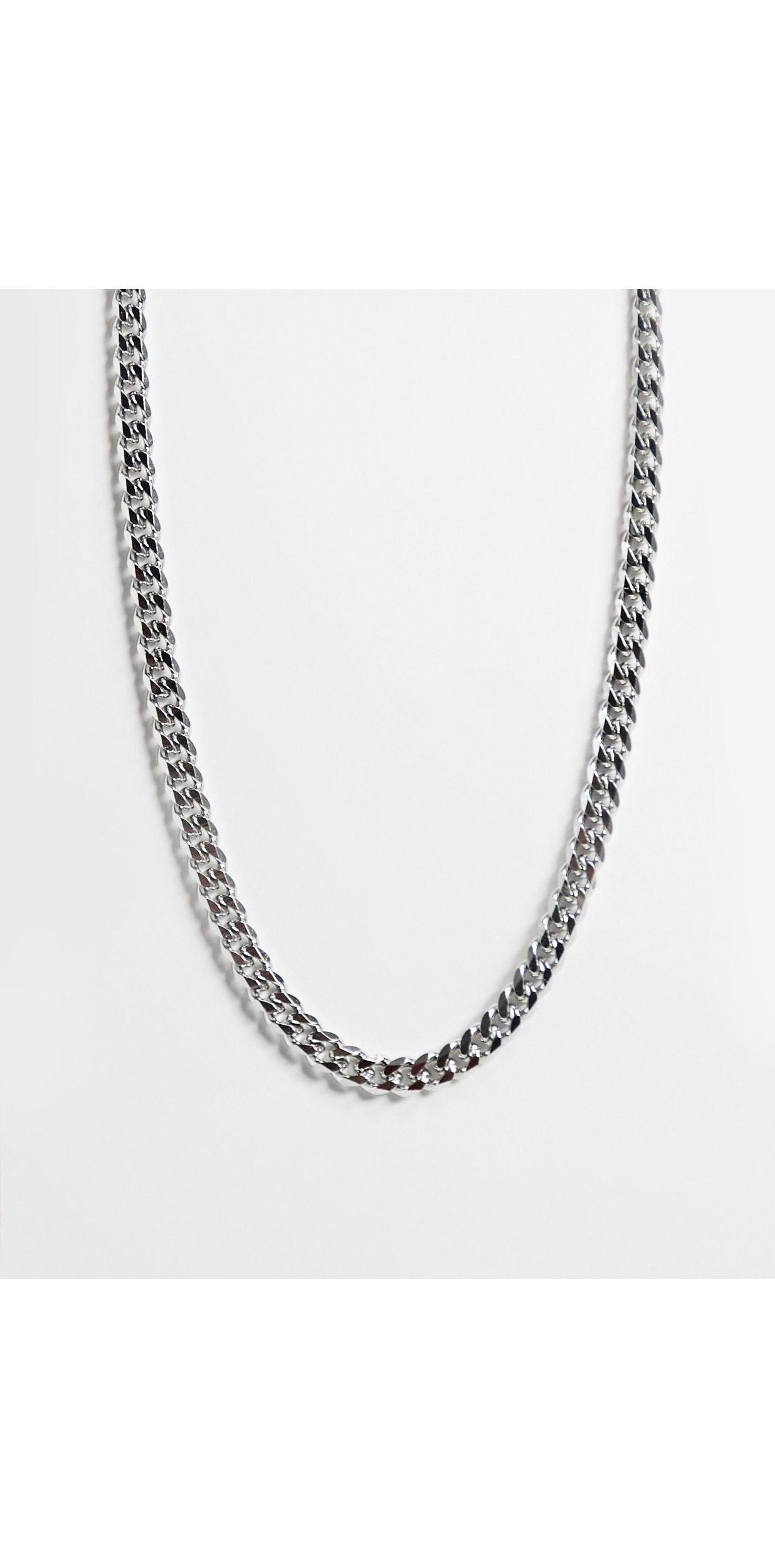 Boss mens stainless steel chain necklace in silver | ASOS