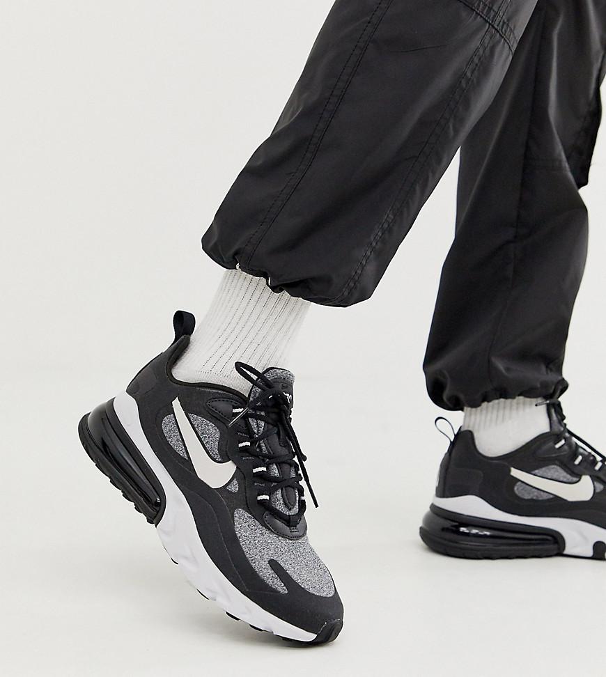 Nike Rubber Optical Air Max 270 React Trainers in Black - Lyst