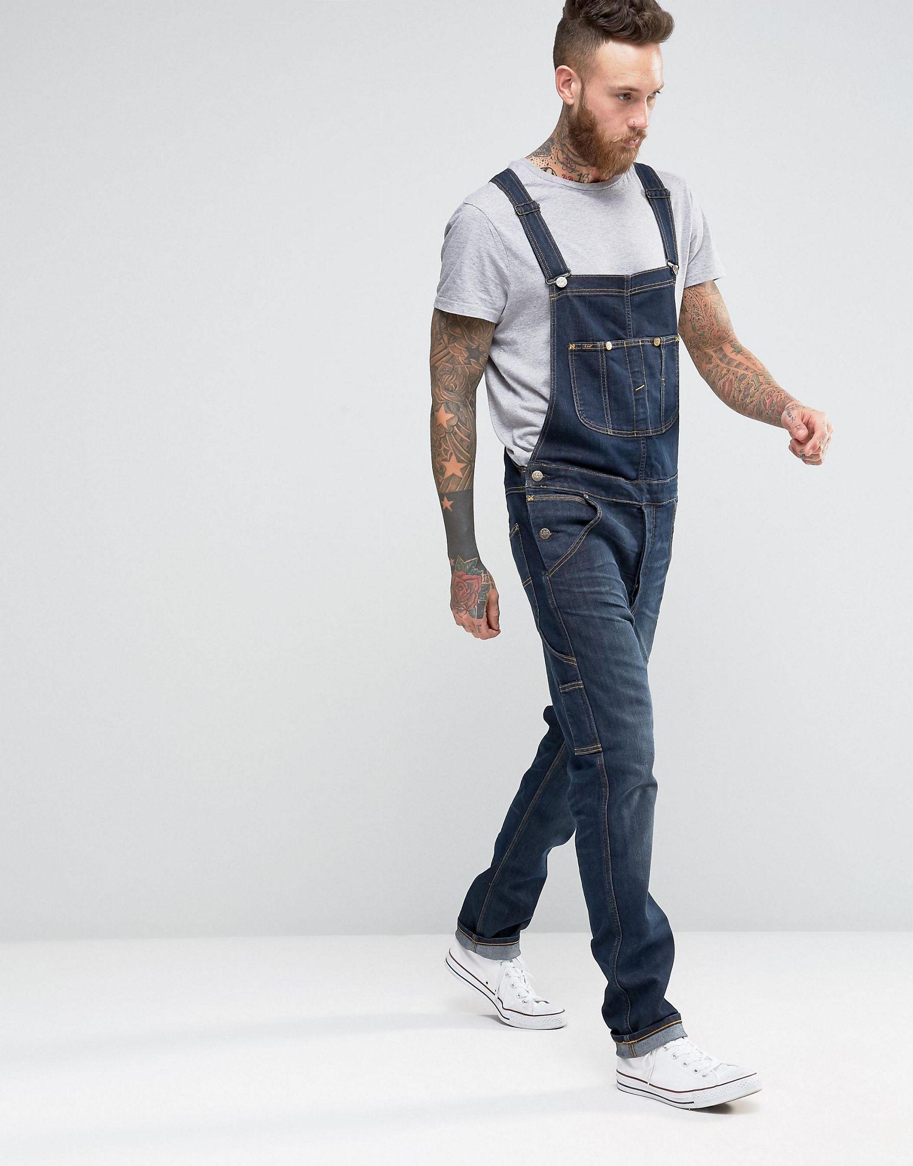 Lee Jeans Bib Dungarees Tapered Fast Blue for Men | Lyst
