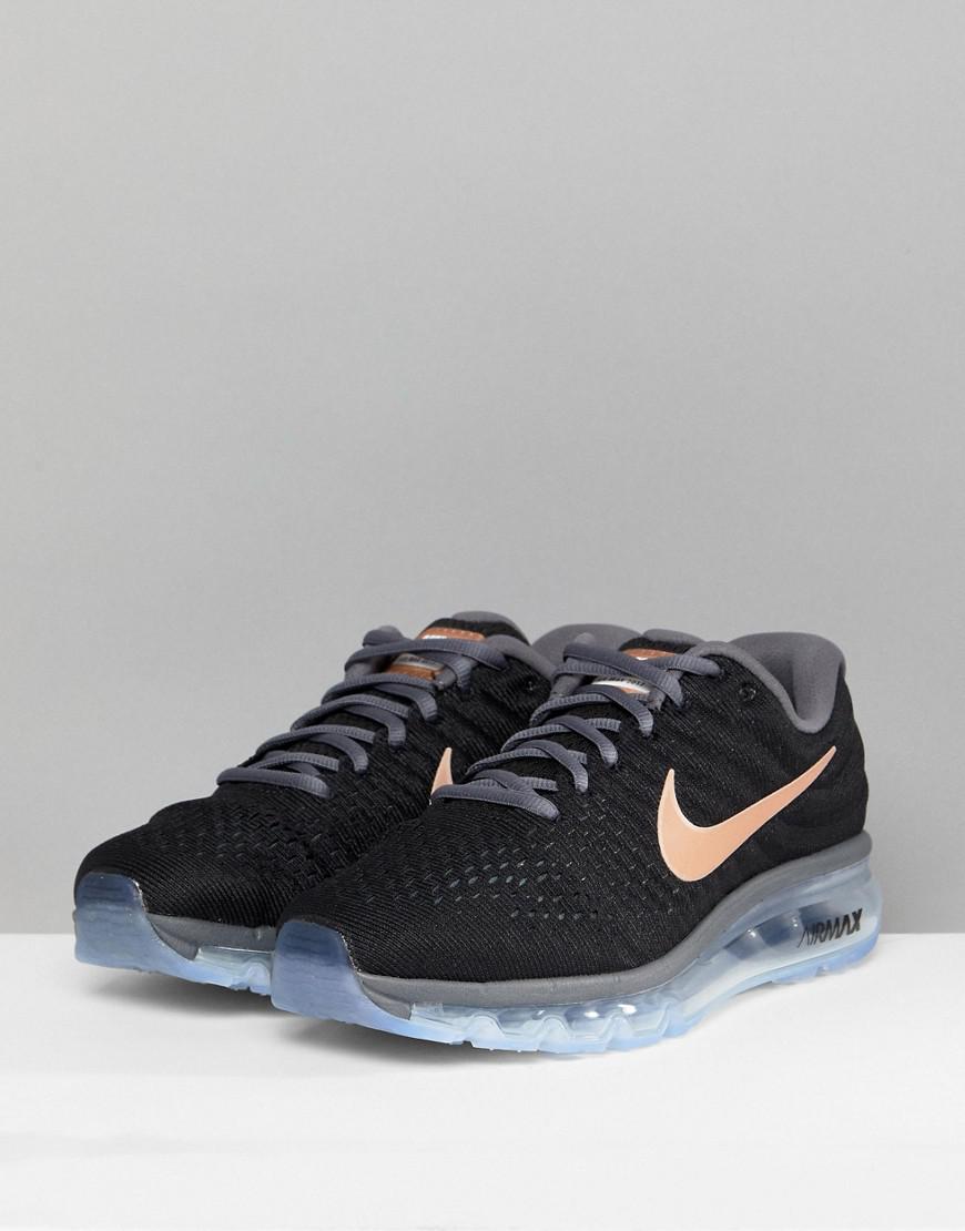 Nike Running Air Max 2017 Trainers In Black And Rose Gold | Lyst UK