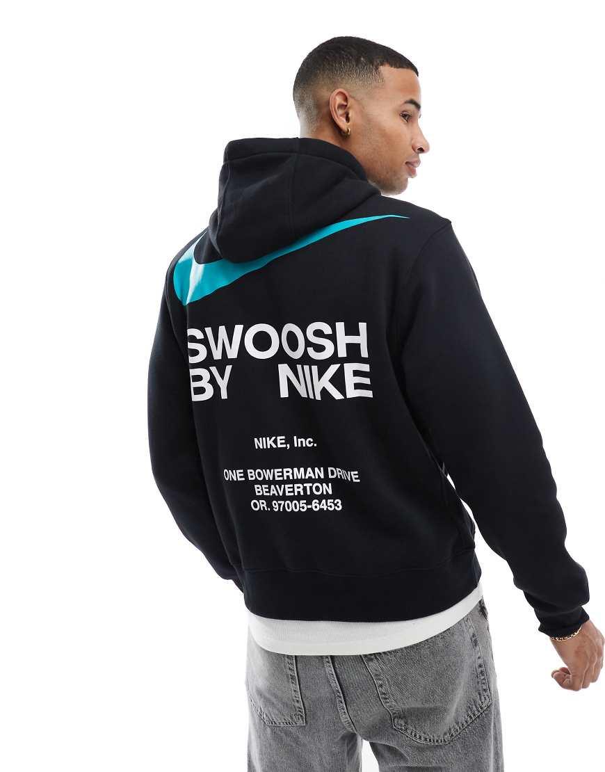 Nike Club Swoosh Graphic Backprint Hoodie in Blue for Men Lyst UK
