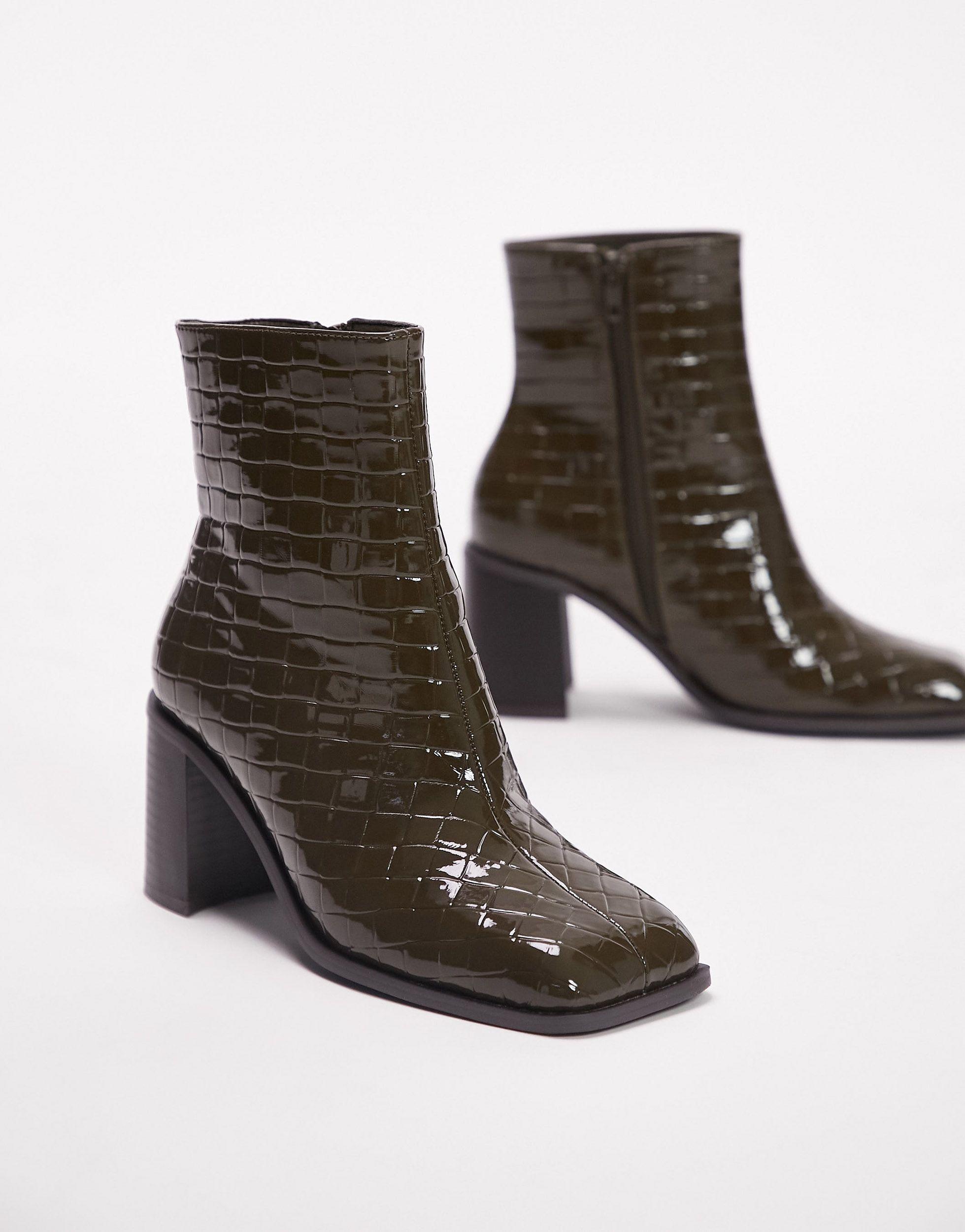 Topshop green on sale suede boots