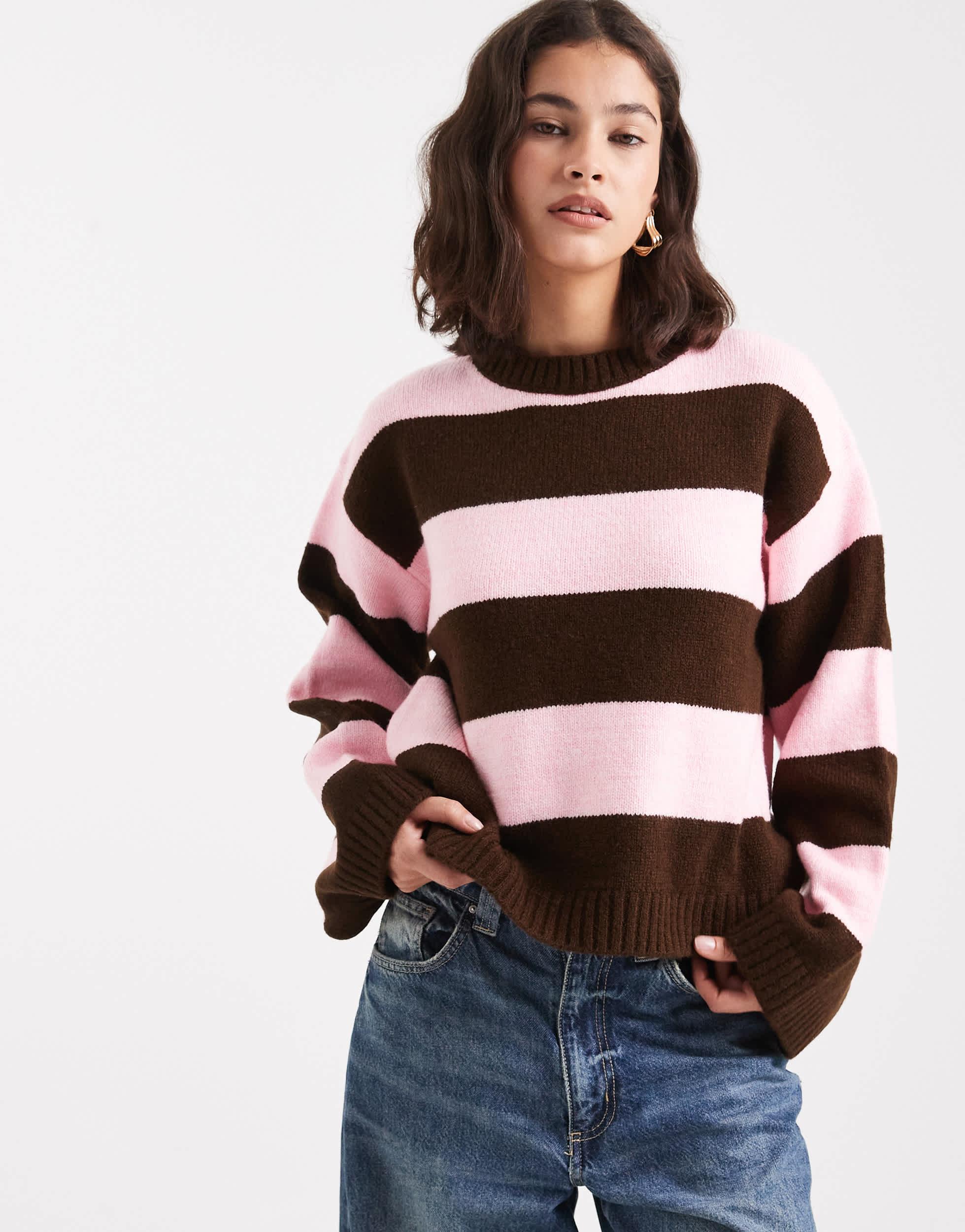 Boxy Fit Asos Knitted Sweater ASOS Boxy Fit Knitted Jumper Lyst