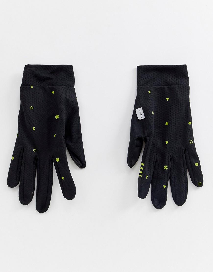 ASOS 4505 Synthetic Running Gloves In Black With Neon Geo- Print for ...