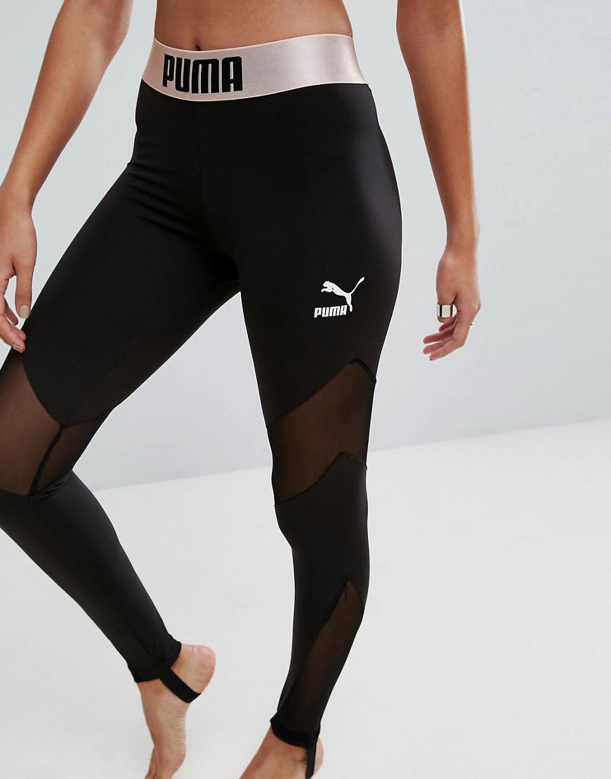 PUMA Synthetic Exclusive To Asos Mesh Stirrup Leggings in Black | Lyst