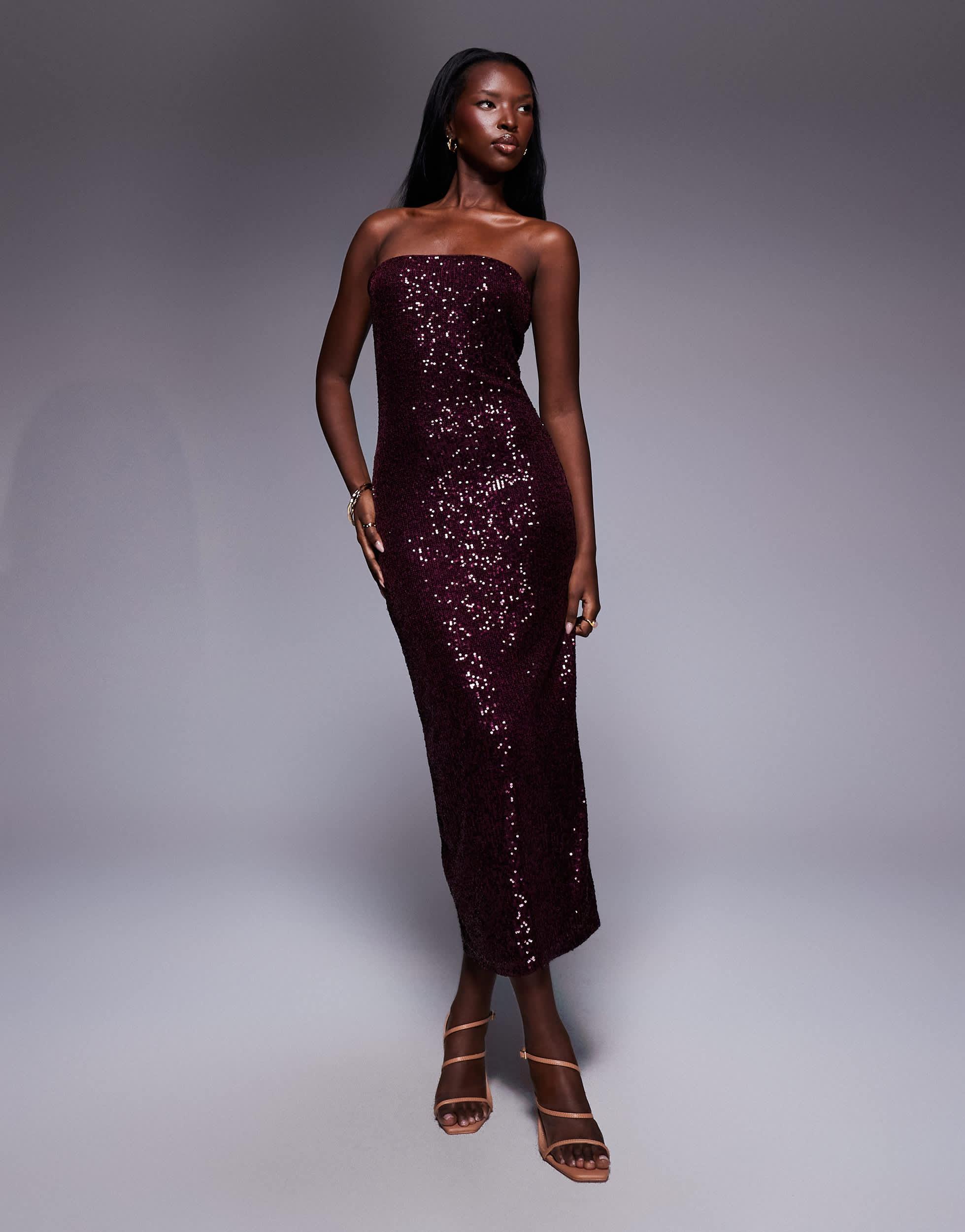 asos glitter midi dress ASOS EDITION square paillette sequin midi dress in silver