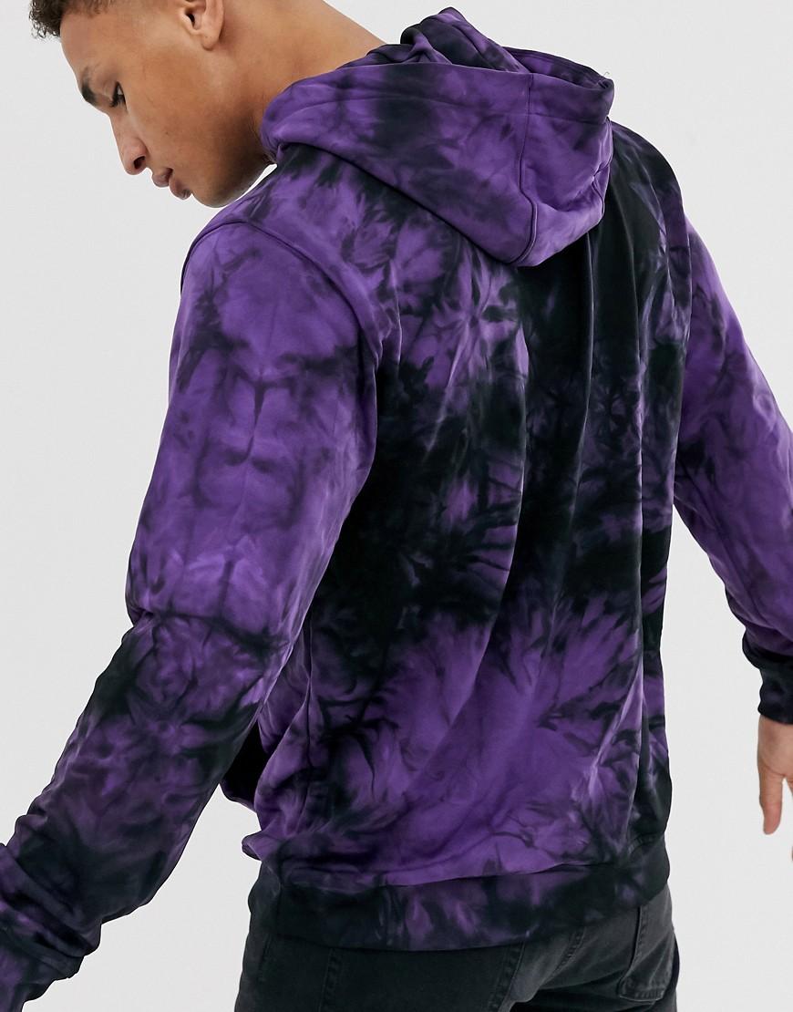 adidas Originals Cotton Hoodie Tie Dye Purple With Central Trefoil Logo for  Men - Lyst