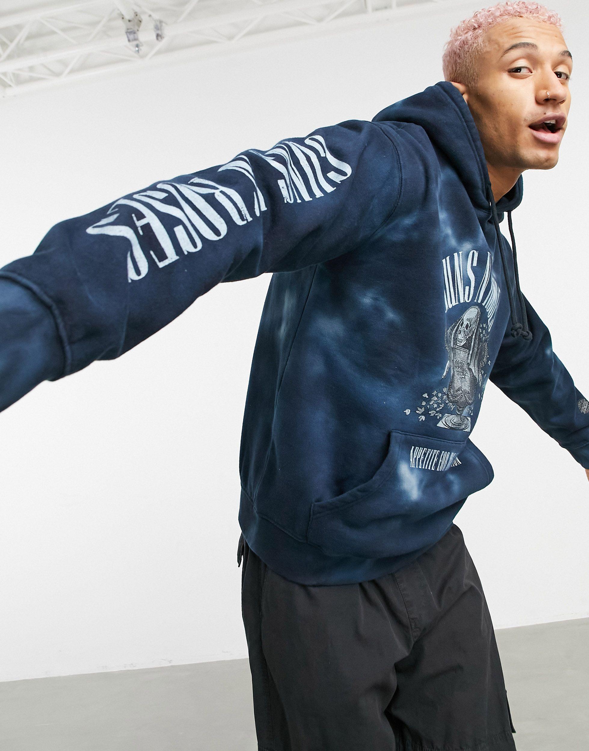 Pull&Bear Cotton Join Life Guns'n'roses Hoodie in Blue for Men - Lyst