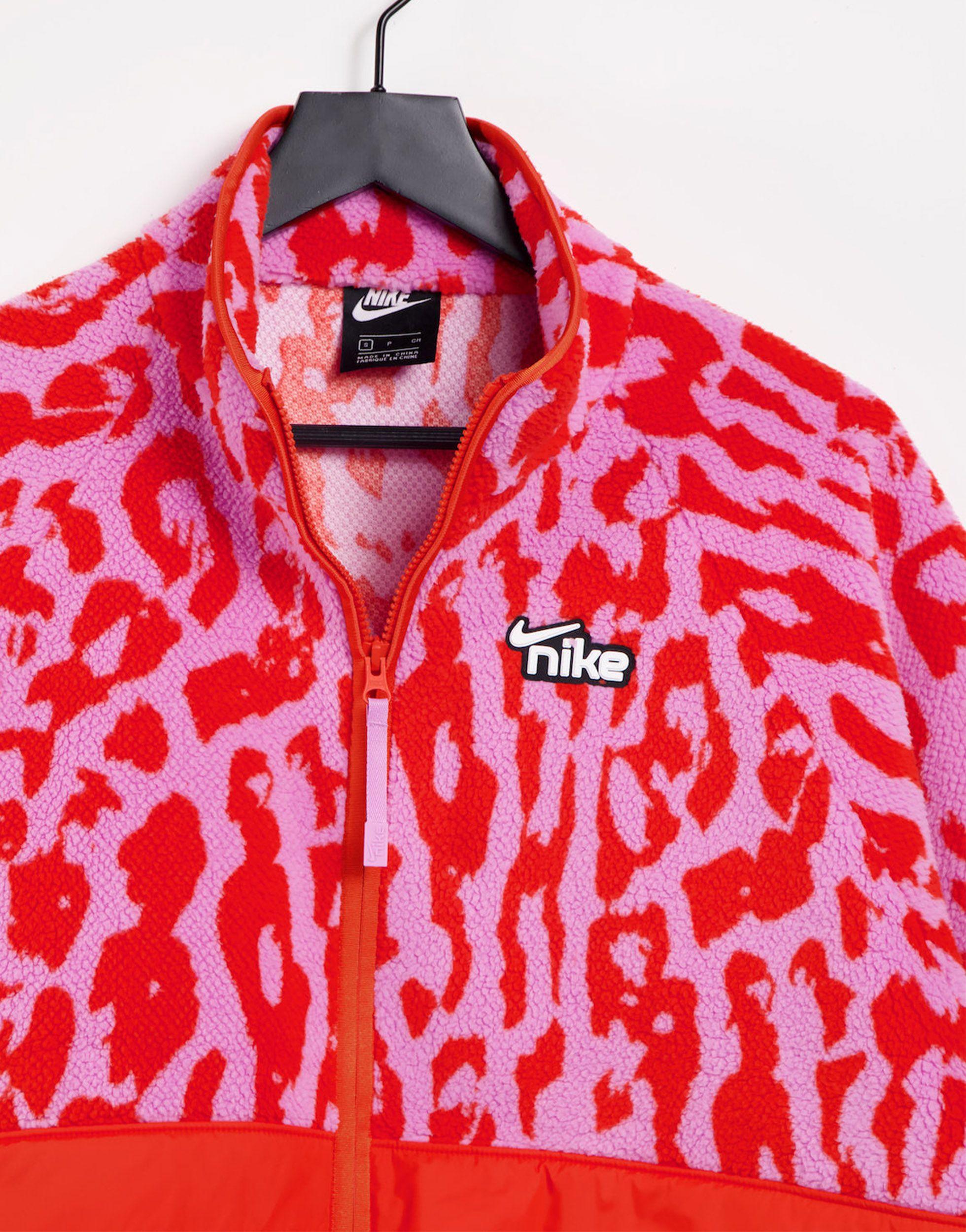 Polaire zippée à imprimé animal Nike en coloris Rose | Lyst