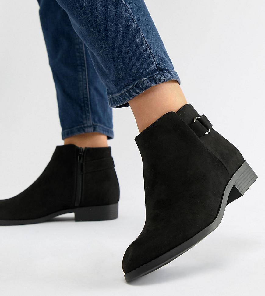 New Look Flat Ankle Boot in Black - Lyst