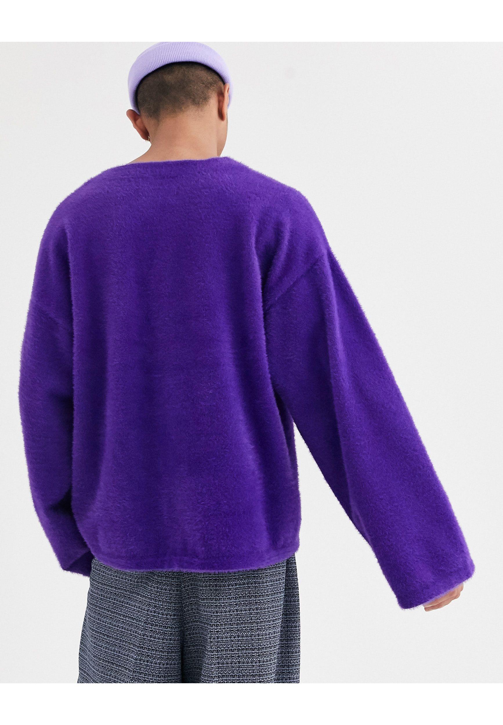 Noak Oversized Fluffy Jumper in Purple for Men | Lyst