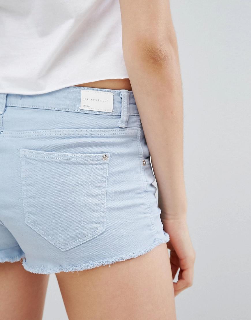 bershka flared denim shorts