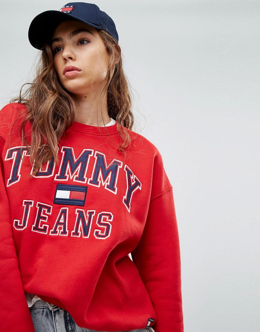 red tommy jeans jumper