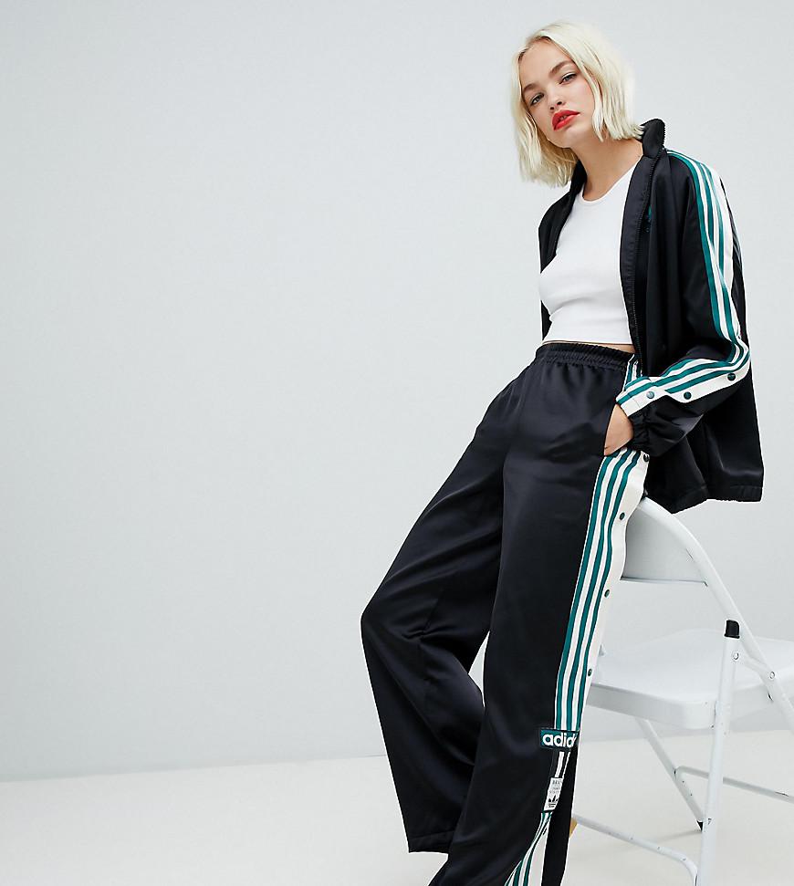 adidas original three stripe track jacket with vintage logo in black