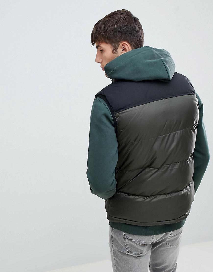 Schott Nyc Synthetic Nylon Puffer Two Tone Gilet In Green/black for Men |  Lyst