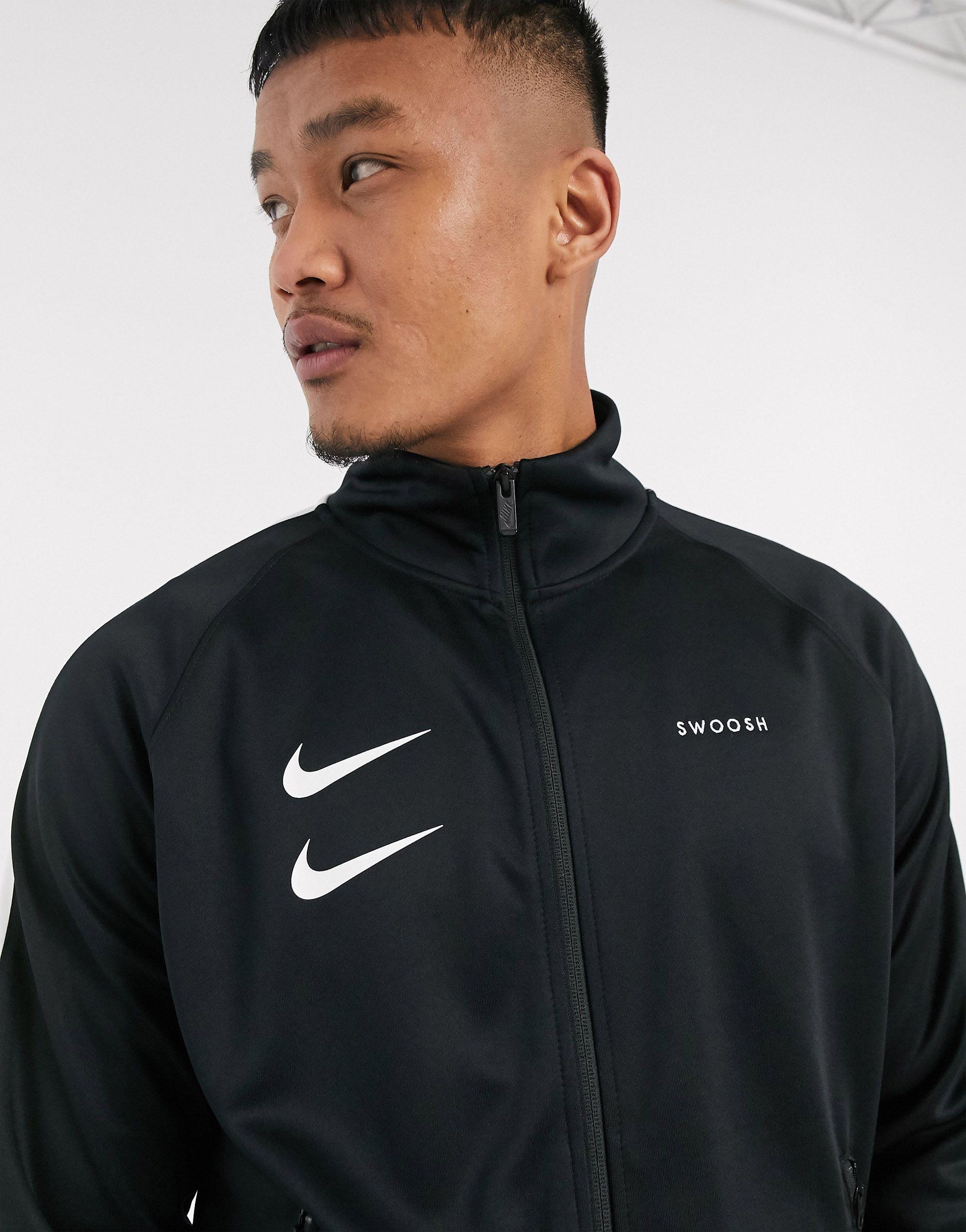 Nike Swoosh Polyknit Track Jacket in Black for Men | Lyst