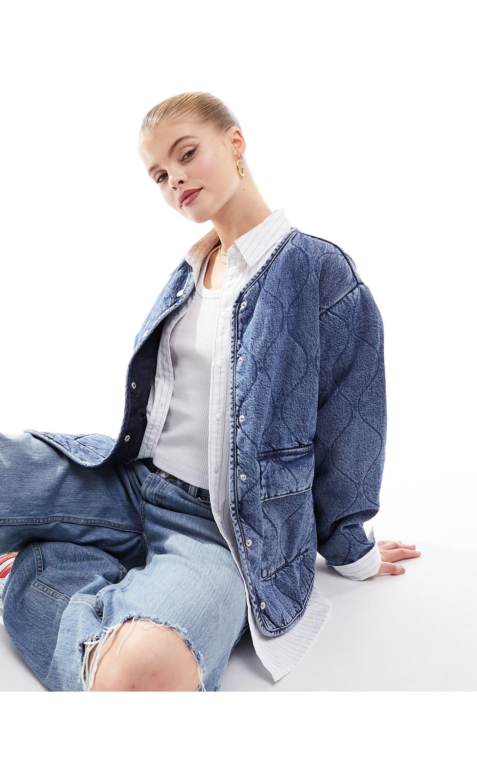 Veste en jean matelassée Mango en coloris Bleu Lyst