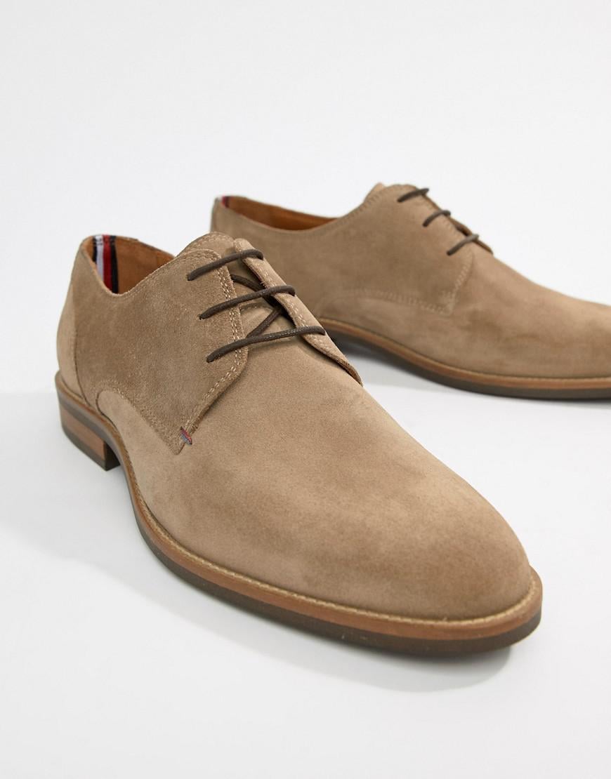 Tommy Hilfiger Essential Suede Lace Up Derby In Taupe Grey in Grey for Men  | Lyst Canada