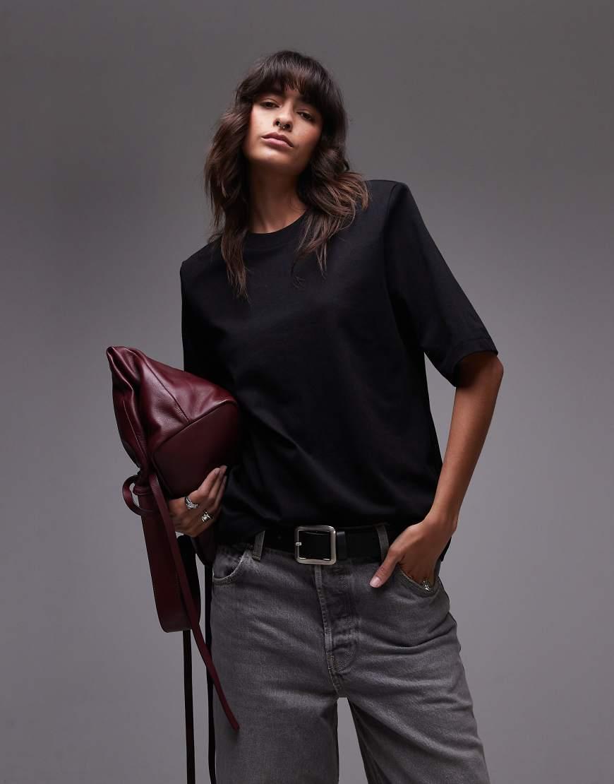 Other Stories T shirt With Shoulder Pads in Black Lyst UK