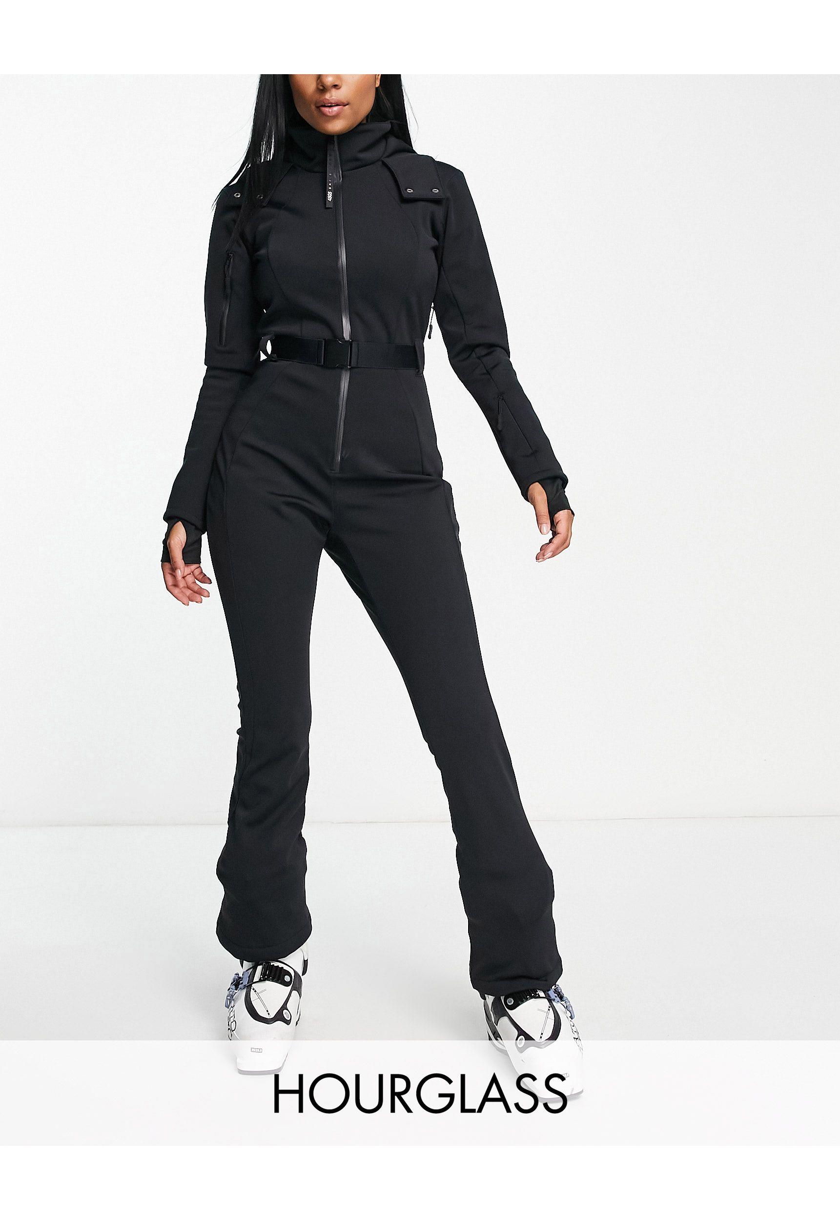ASOS 4505 Hourglass Ski Belted Ski Suit With Slim Kick Leg And Faux Fur