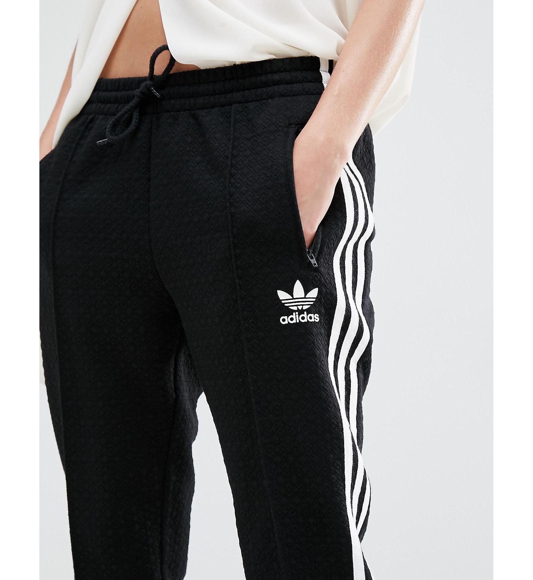 adidas originals three stripe cigarette pants in black