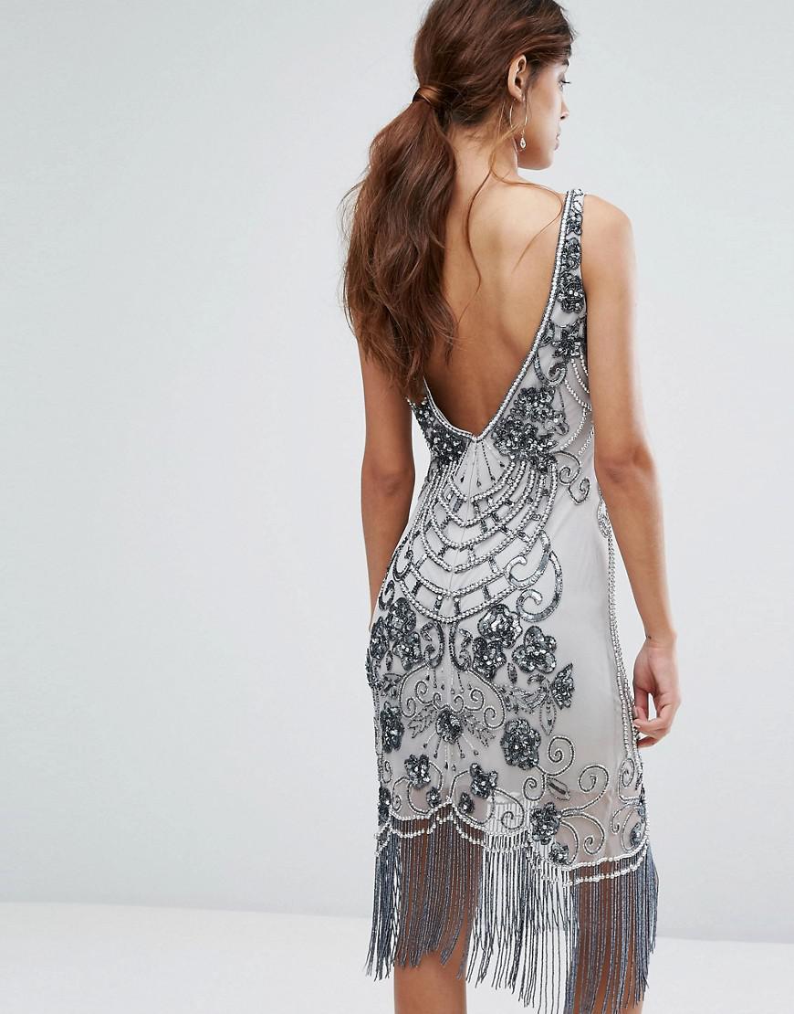 metallic one shoulder dress