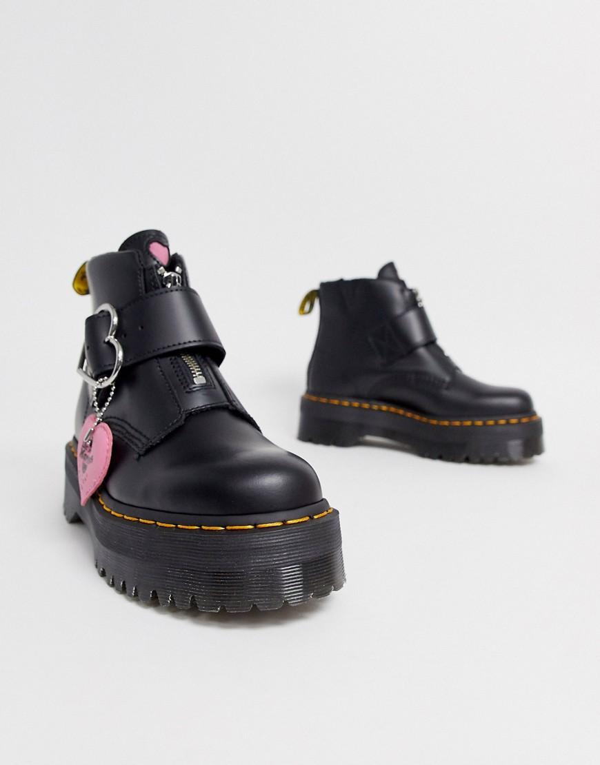 Dr. Martens Leer Dr. Martens X Lazy Oaf - Laarzen Met Dikke Zool En Gesp in  het Zwart - Lyst